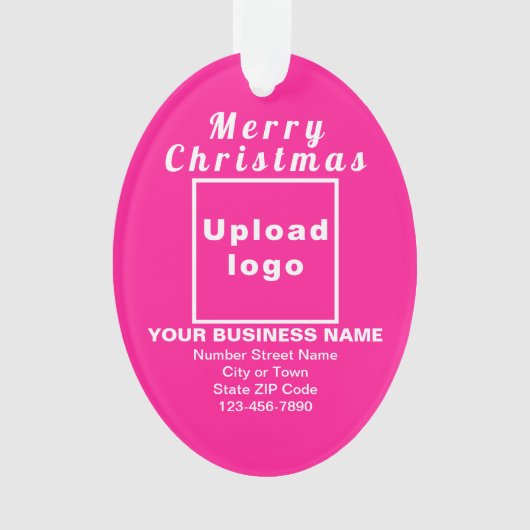 ビジネスクリスマスピンクオーバルアクリルオーナメント オーナメント (正面)