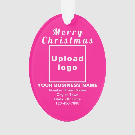 ビジネスクリスマスピンクオーバルアクリルオーナメント オーナメント (裏面)