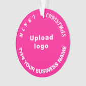 ビジネスクリスマスピンクサークルアクリルオーナメント オーナメント (正面)