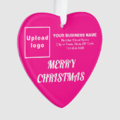 ビジネスクリスマスピンクハートアクリルオーナメント オーナメント (正面)