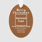 ビジネスクリスマスブラウンオーバルアクリルオーナメント オーナメント (正面)