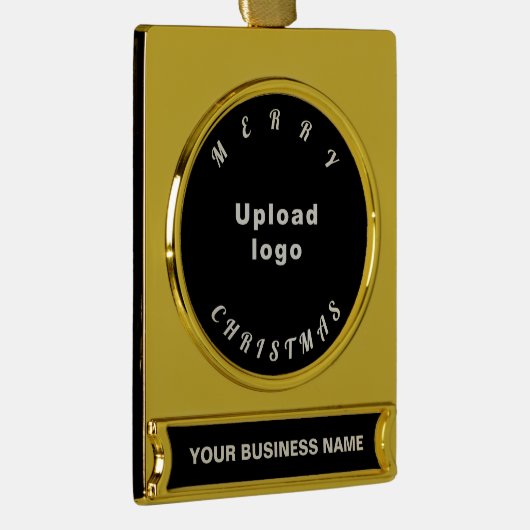 ビジネスクリスマスブラックオン ゴールドプレートバナーオーナメント (右)