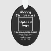ビジネスクリスマスブラックオーバルアクリルオーナメント オーナメント (正面)