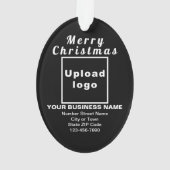 ビジネスクリスマスブラックオーバルアクリルオーナメント オーナメント (裏面)