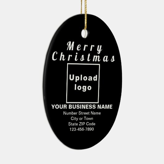 ビジネスクリスマスブラックオーバルセラミックオーナメント セラミックオーナメント (右)