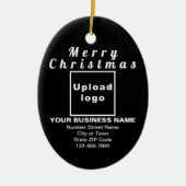ビジネスクリスマスブラックオーバルセラミックオーナメント セラミックオーナメント (正面)