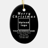 ビジネスクリスマスブラックオーバルセラミックオーナメント セラミックオーナメント (裏面)
