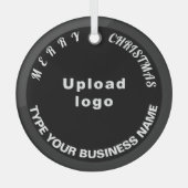 ビジネスクリスマスブラックサークルガラスオーナメント ガラスオーナメント (正面)