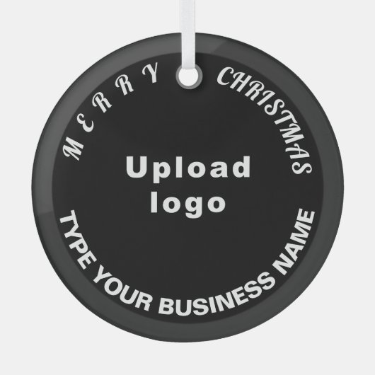ビジネスクリスマスブラックサークルガラスオーナメント ガラスオーナメント (正面)