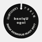 ビジネスクリスマスブラックサークルガラスオーナメント ガラスオーナメント (裏面)