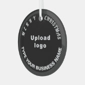 ビジネスクリスマスブラックサークルガラスオーナメント ガラスオーナメント (正面左)