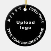 ビジネスクリスマスブラックサークルセラミックオーナメント セラミックオーナメント (正面)