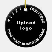 ビジネスクリスマスブラックサークルセラミックオーナメント セラミックオーナメント (裏面)