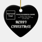 ビジネスクリスマスブラックハート図形 セラミックオーナメント (裏面)
