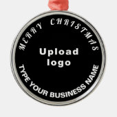 ビジネスクリスマスブラックラウンドオーナメント メタルオーナメント (正面)