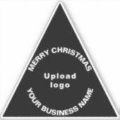 ビジネスクリスマスブラック三角ビニールステッカー シール (正面)
