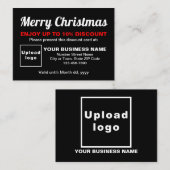ビジネスクリスマスブラック割引カード 割引カード (正面/裏面)