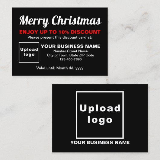 ビジネスクリスマスブラック割引カード 割引カード (正面/裏面)