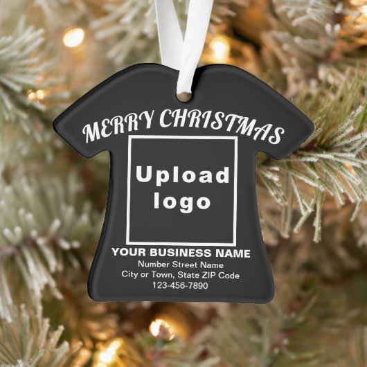 ビジネスクリスマスブラックTシャツ形状アクリル オーナメント (ツリー)