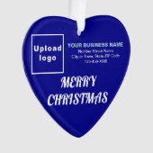 ビジネスクリスマスブルーハートアクリルオーナメント オーナメント (正面)