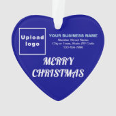 ビジネスクリスマスブルーハートアクリルオーナメント オーナメント (裏面)