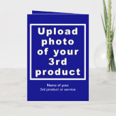 ビジネスクリスマスブルー折り畳みグリーティングカード カード (裏面)