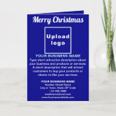 ビジネスクリスマスブルー折り畳みグリーティングカード カード (正面)