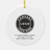 ビジネスクリスマスホリデーズボタニカルホリーベリー セラミックオーナメント (裏面)