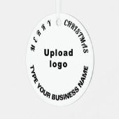 ビジネスクリスマスホワイトサークルメタルオーナメント メタルオーナメント (正面左)