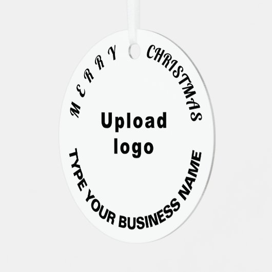 ビジネスクリスマスホワイトサークルメタルオーナメント メタルオーナメント (正面左)