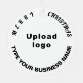 ビジネスクリスマスホワイトサークルメタルオーナメント メタルオーナメント (裏面)