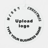 ビジネスクリスマスホワイトサークルメタルオーナメント メタルオーナメント (正面)