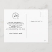 ビジネスクリスマスミニマリストの写真ロゴ シーズンポストカード (裏面)