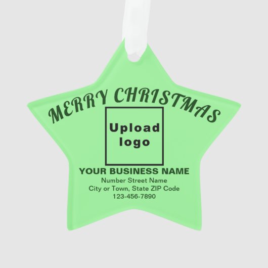 ビジネスクリスマスライトグリーンスターアクリル オーナメント (裏面)