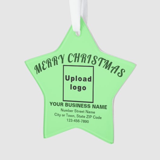 ビジネスクリスマスライトグリーンスターアクリル オーナメント (正面)