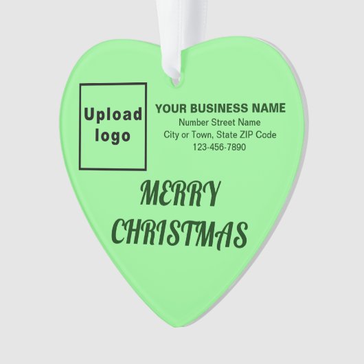 ビジネスクリスマスライトグリーンハートアクリル オーナメント (正面)