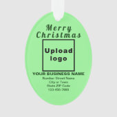 ビジネスクリスマスライトグリーン楕円アクリル オーナメント (正面)