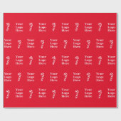 ビジネスクリスマスレッドホワイトキャンディーキャンディーズロゴ ラッピングペーパー (フラット)