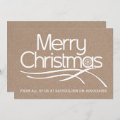 ビジネスクリスマス素朴なタイポグラフィ休日 シーズンカード (正面/裏面)