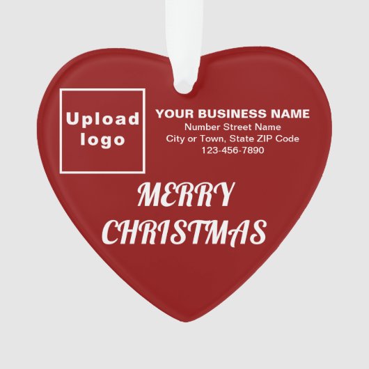 ビジネスクリスマス赤いハートアクリルオーナメント オーナメント (正面)