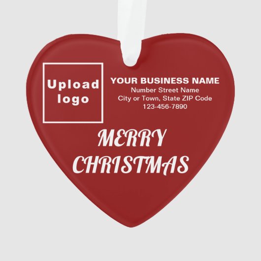 ビジネスクリスマス赤いハートアクリルオーナメント オーナメント (裏面)
