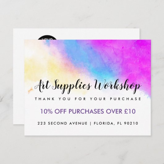 ビジネスクーポンオファーマーケティングの新しい住所 案内ポストカード (正面/裏面)