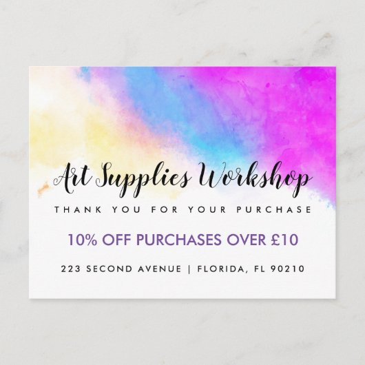 ビジネスクーポンオファーマーケティングの新しい住所 案内ポストカード (正面)