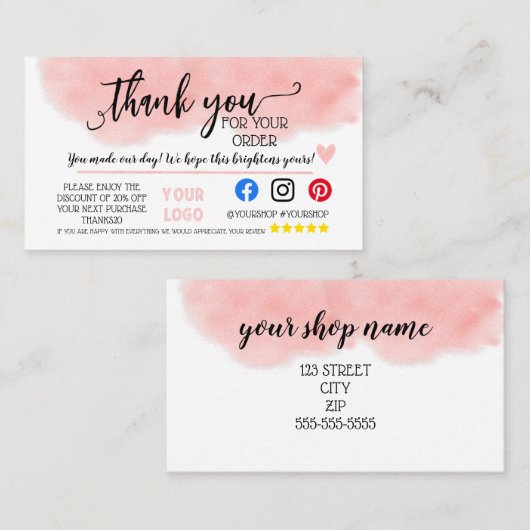 ビジネスクーポン提供マーケティングの新しい住所 紹介カード (正面/裏面)