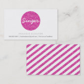 ビジネスクールカードはっきりしたスポットピンクグリッター効果 名刺 (正面/裏面)