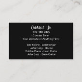 ビジネスクールカード用ミュージックバンド 名刺 (裏面)