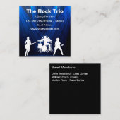 ビジネスクールカード用ロックミュージックバンド スクエア名刺 (正面/裏面)