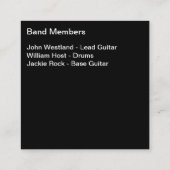 ビジネスクールカード用ロックミュージックバンド スクエア名刺 (裏面)