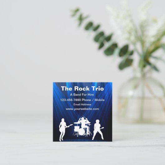 ビジネスクールカード用ロックミュージックバンド スクエア名刺 (スタンド正面)