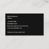 ビジネスクール車のカードのデザイン 名刺 (裏面)